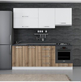 Resim Minar 210 Cm Mutfak Dolabı Beyaz Dore 210-d5 