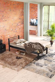 Resim Unimet Kappis-s Tek Kişilik Ferforje Metal Karyola-siyah (AHŞAP LATALI) 