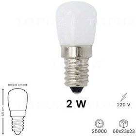 Resim Buzdolabı Led Ampul - 2w-220v E14, Beyaz Işık 
