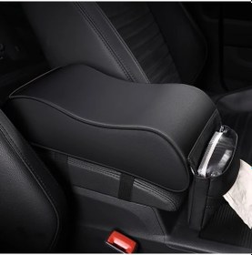 Resim Dashanshop Siyah Yumuşak Hafıza Köpüklü Kolçak Yastığı Telefon Cebi Ergonomik Çoğu Araç İçin 