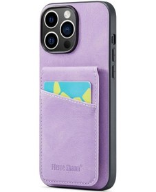 Resim Cbtx iPhone 15 Pro Max Uyumlu Fierre Shann Crazy Horse Kart Tutucu Arka Kapak Pu Telefon Kılıfı 