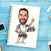 Resim Süper Tenisçi Erkek Karikatürlü Defter 