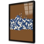 Resim Beyaz Kuşlar Ve İstanbul Çerçeveli Cam Tablo-173136 