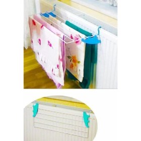 Resim Gri Renkli Kalorifer Üstü Çamaşır Kurutmalık Askılık, Pratik ve Şık Tasarım 