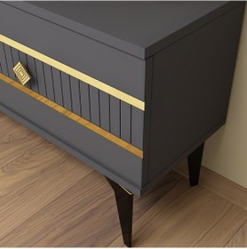 Resim Lenora Tv Ünitesi Takımı Antrasit-altın 