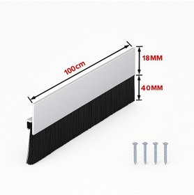 Resim Ayrıntıshop Alüminyum Kapı Altı Fırça Fitil 100 Cm Kapı Altı Kıl Fırça Süpürgesi 4 