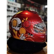 Resim Pro Helmets SY118 Çocuk Kaskı Kurukafa - Kırmızı - S 
