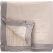 Resim Cigit Kalın Biyeli Çift Kat Ham Battaniye 85x90 Cm Ham Gri Krem 