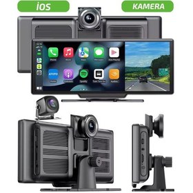 Resim Cp10 Pro 4k Carplay 128gb Araç Kamerası 10.2" Ekran Ön Arka Kayıt 