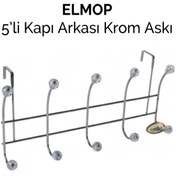 Resim ELMOP 5'li Krom Kapı Arkası Askı 