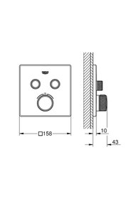 Resim Grohe Grohtherm Smartcontrol Çift Valfli Akış Kontrollü Ankastre Termostatik Duş Bataryası 29124Al0 Krom 