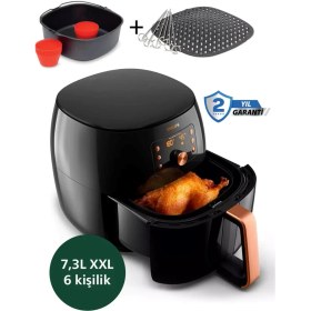 Resim Philips HD9867 Super Set Premium Xxl 7,3 Litre Airfryer & Fritöz + Mutfak Tartısı 
