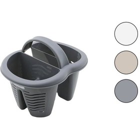 Resim Qlux L-00515 Heybe Kaşıklık Tezgah Üstü 4 Bölmeli - Plastik 4741 Ahşap 