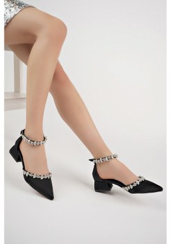 Berk Taşlı Kalın Topuklu Abiye Siyah