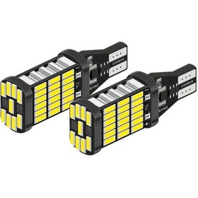 Resim T10 T15 Park Led Geri Vites Ampulü Canbus 45 Led Çok Güçlü Beyaz 