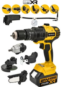 Resim Assur ASR1030 21V Çift Akü 6 Başlıklı Set Sarı 