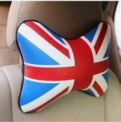 Resim 2 Pcs Uk Bayrak Desen Baş Desteği Kemik Yastık Blue 