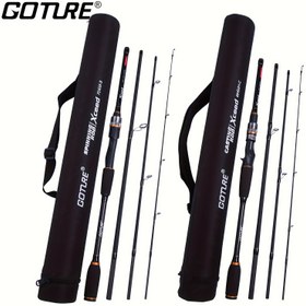 Resim Goture Xceed 1.98m-3.6m/6.6ft-12ft Karbon Döner/Döküm Olta Kamışı, M/MH Güç Yem Kamışı, 4 Parça Seyahat Kamışı Tüp Çantasıyla 