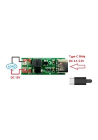 Resim Type C USB 5V to 12V Boost Modül 9W DC Voltaj Yükseltici 