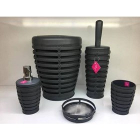 Resim Primanova Palm 5'li Yuvarlak Banyo Seti Gri 