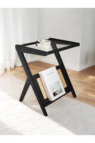 Resim Zeus Dizayn Poseidon Ahşap Yan Sehpa ve Gazetelik 