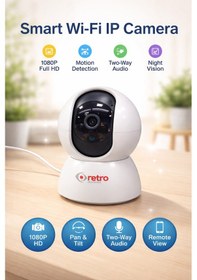Resim Wıfı Ip Smart Ptz 360 Kamera 1080p Bebek Evcil Hayvan Takipli Gece Görüşlü Akıllı Ev Kamerası 
