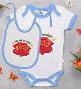 Resim Bk Kids My Hero Dad Tasarımlı Mavi Bebek Body Zıbın Ve Mama Önlüğ Çok Renkli 