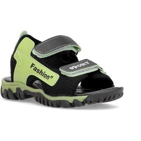 Resim Elit Şa-p-022-25y Patik Erkek Çocuk Düz Sandalet Siyah - Yeşil Siyah - Yeşil 