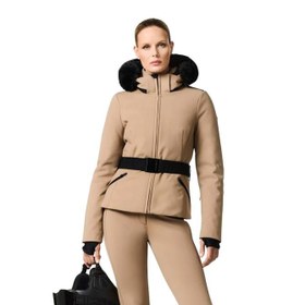 Resim Goldbergh Hida Faux Border Kadın Kahverengi Kayak Ceketi 