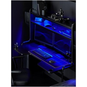 Resim IKEA oyuncu masası, siyah, 185x74 cm 