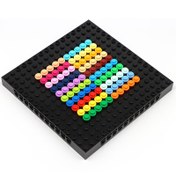 Resim 500 adet Torba Yuvarlak 1X1 4073 Bina Bloğu Aksesuarları ile Uyumlu Popüler Renk Düz Boyama Bina Bloğu Malzemesi Sahne Dekorasyonu Cadılar Bayramı Noel DIY Oyuncak Hediye 