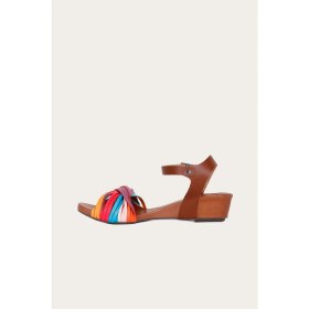 Resim Bueno Shoes Multi M10 Deri Kadın Dolgu Topuklu Sandalet 