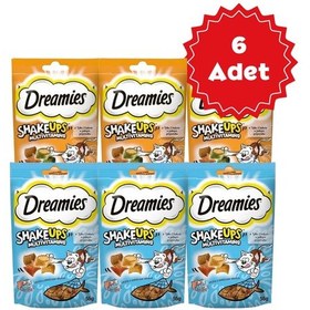 Resim Dreamies Shakeups Rockin Roost Karışık Kedi Ödül Bisküvisi 55grx6 Adet 