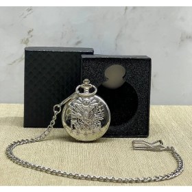 Resim Mena Rise Özel Kutulu Osmanlı Devlet Arması Gümüş Köstekli Saat ALK4665 - Lisinya 