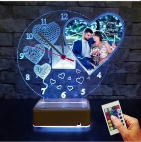 Resim Resimli Kalpli Gece Lambası Sevgiliye Hediye Resimli Led Lamba 