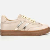 Resim Yaya by Hotiç Kadın Bej Altın Detaylı Rahat Spor Ayakkabı 