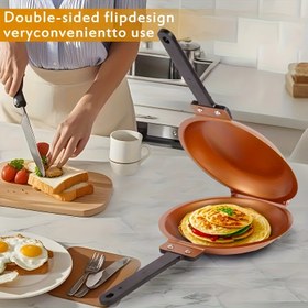 Resim Yapışmaz Çift Taraflı Pankek Spatulası - Çevirme Tasarımı, Eşit Isı Dağılımı, İndüksiyon Ocakları & Gaz Sobaları İçin Uygun - Bulaşık Makinesinde Yıkanabilir, Pancake ve Omlet Yapmak için Mükemmel, Ev Şefleri ve Profesyonel Aşçılar için İdeal Hediye, Ergonomik Sap, Yüksek Kaliteli Kaplama, Temel Mutfak Aracı 