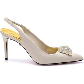 Resim Sofia Baldi Lenı Krem Deri Kadın Stiletto & Abiye 