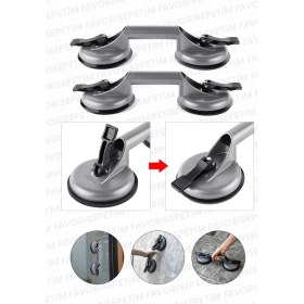 Resim Proxtech Premium Cam Fayans Kaldırma Metal Alüminyum Ikili Cam Fayans Taşıma Vantuz 