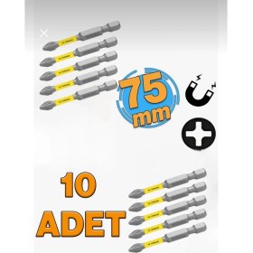 Resim Zimak Mıknatıslı Torsion Bits Uç Ph 2X75 mm Matkap Vidalama Ucu 7,5 cm (10 Adet) 