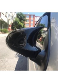 Resim Sts Oto Aksesuar Fiat Albea 2010-2013 Uyumlu Batman Yarasa Ayna Kapağı Piano Black Abs Plastik (01) 