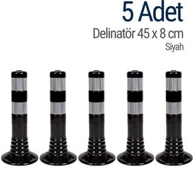 Resim İleri Trafik Delinatör 45 x 8 CM Siyah 5 Adet Esnek Duba 