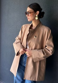 Resim Camel Tek Düğmeli Kısa Trençkot - Camel / S-M 
