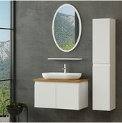 Resim Minar Nika Banyo Dolabı 100cm As2k+1ea1r+tzg+boy Beyaz 