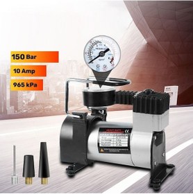 Resim Araba Oto Araç Lastik Şişirme Pompası Metal Motorlu Kompresör 150 Psi Çakmaklık Girişli Kompresör 
