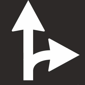 Resim İsg Tabelam 50x50/kompozit/Ileri ve Sağa Dönen Ok Boyama Şablonu 