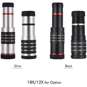 Resim Pazly 18x Büyütmeli Profesyonel Telefon Teleskop Lens, Gümüş Renk, 90 Görüş Açısı, 5-8.5cm Klips, 3m Odak, 136g Ağırlık 