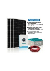 Resim Veratech Solar Enerji Bağ Evi Paketi 3kva İnverter 1250w Güneş Paneli 300ah Jel Akü 