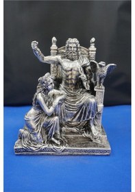 Resim Zeus Ve Hera Mitolojik Heykel 30 Cm Dekoratif Biblo, Ev & Ofis Hediyelik Aksesuar Gümüş 