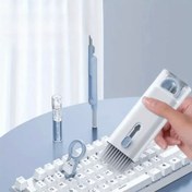 Resim 1 set 7'si-1 Arada Çok Fonksiyonlu Elektronik Temizlik Kiti - Dayanıklı ABS Klavye, Kulaklık & Ekran Toz Alma Fırçası ve Çekici ile Etkili Temizlik için Fırçalar ve Temizleme Araçları 